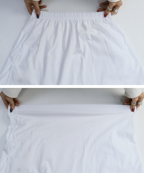 reca（レカ）の「スリット入りレイヤードTシャツ（Tシャツ/カットソー・レディース・ホワイト/グレー/ブラック/ホワイト系その他・FREE）」の8枚目の写真