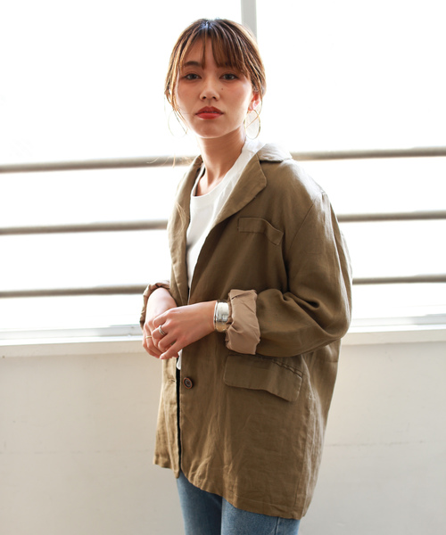 Auntie Rosa（アンティローザ）の「【Auntie Rosa】リネンジャケット 