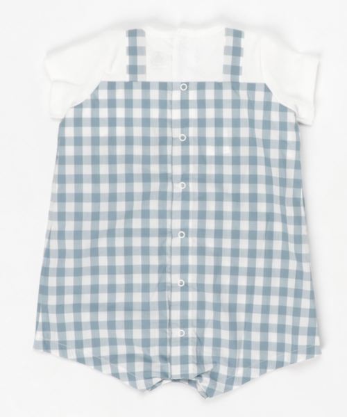 PETIT BATEAU（プチバトー）の「半袖セットアップロンパース（ロンパース・キッズ・ブルー系その他・6MONTH/12MONTH/18MONTH）」の2枚目の写真