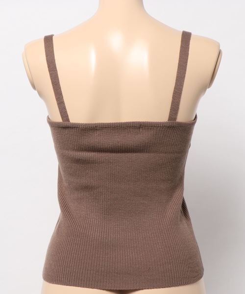 KOBE LETTUCE（コウベレタス）の「スクエアネックリブニットキャミソール（キャミソール・レディース・モカ/ピンク/オフホワイト/ブラック・FREE）」の5枚目の写真