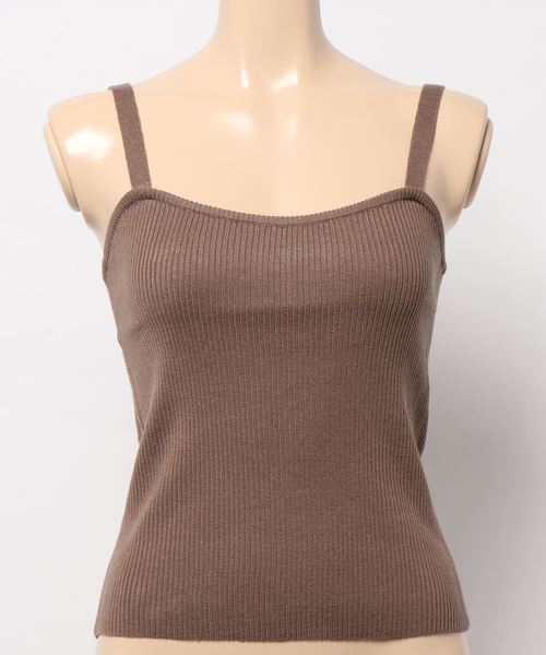 KOBE LETTUCE（コウベレタス）の「スクエアネックリブニットキャミソール（キャミソール・レディース・モカ/ピンク/オフホワイト/ブラック・FREE）」の9枚目の写真