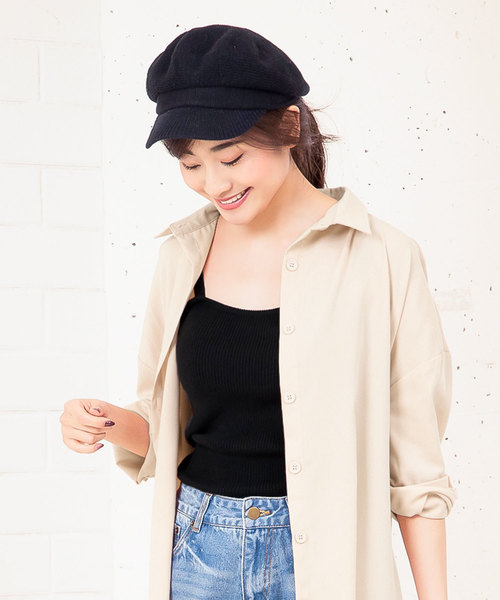 KOBE LETTUCE（コウベレタス）の「スクエアネックリブニットキャミソール（キャミソール・レディース・モカ/ピンク/オフホワイト/ブラック・FREE）」の7枚目の写真