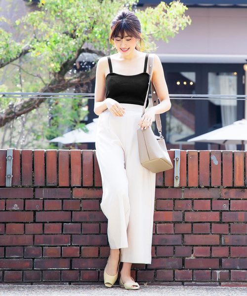 KOBE LETTUCE（コウベレタス）の「スクエアネックリブニットキャミソール（キャミソール・レディース・モカ/ピンク/オフホワイト/ブラック・FREE）」の8枚目の写真