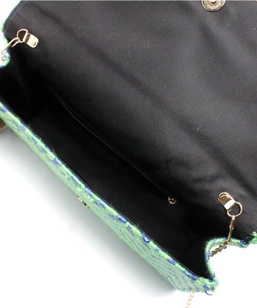 ROSE BUD（ローズバッド）の「【MORE掲載】(LL ACCESSORIES) B1356A ZIGZAG CLUTCH BAG（クラッチバッグ・レディース・ベージュ系その他/グリーン系その他・ONE SIZE）」の5枚目の写真