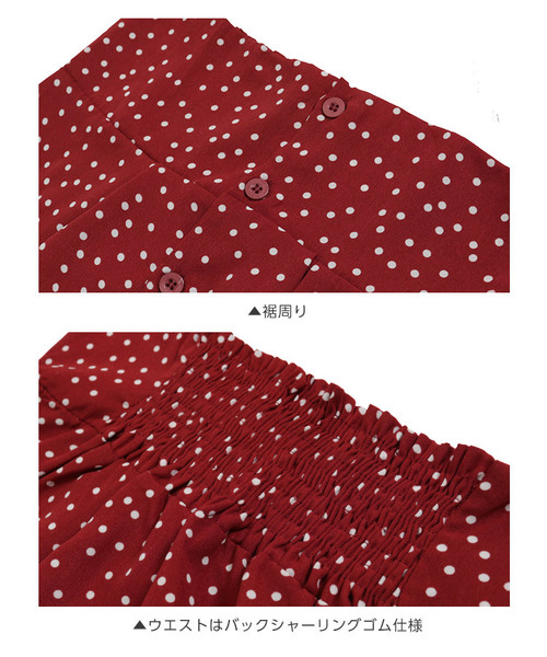 KOBE LETTUCE（コウベレタス）の「ドット柄Vネック半袖ブラウス（シャツ/ブラウス・レディース・ブラック/レッド/オフホワイト・FREE）」の9枚目の写真