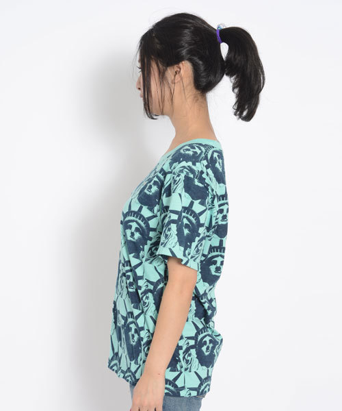 X-girl（エックスガール）の「STATUE S/S BIG TEE（Tシャツ/カットソー・レディース・ホワイト/アッシュグレー/ライトグリーン・ONE SIZE）」の8枚目の写真