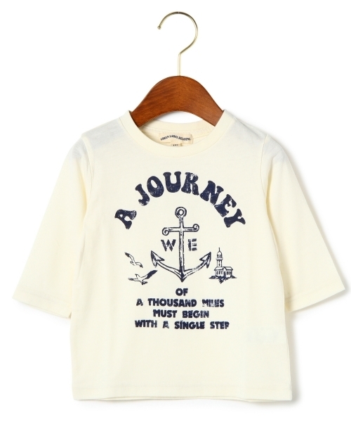 green label relaxing（グリーンレーベルリラクシング）の「【KIDS】テンジク マリンプリント 7分丈（Tシャツ/カットソー・キッズ・オフホワイト/コバルトブルー・125/115/105/95/135）」の2枚目の写真