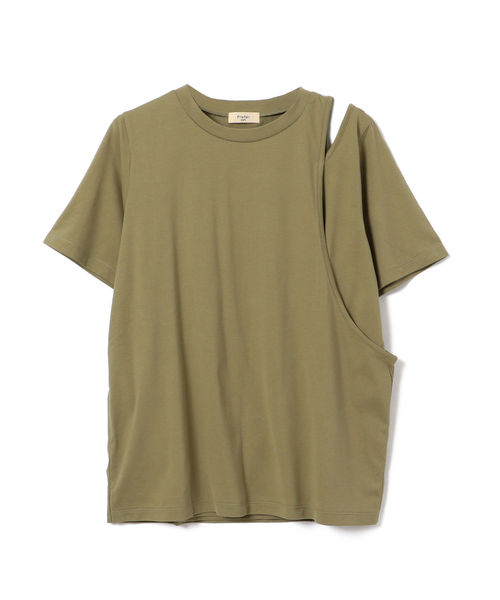 SHIPS（シップス）の「Prefer SHIPS:アシンメトリーショートスリーブカットソー（Tシャツ/カットソー・レディース・ブラック/ライトホワイト/ピンク/ライトグリーン・ONE SIZE）」の3枚目の写真
