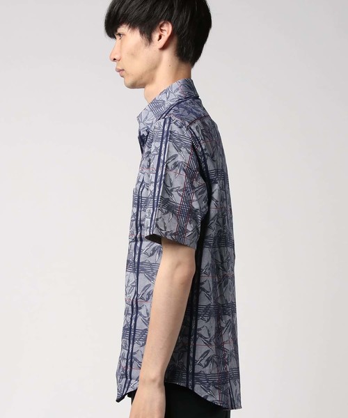 MEN'S BIGI（メンズビギ）の「ボタニカルジャガードチェックシャツ（シャツ/ブラウス・メンズ・ホワイト/ネイビー・LL/S/M/L）」の4枚目の写真