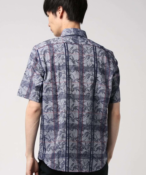 MEN'S BIGI（メンズビギ）の「ボタニカルジャガードチェックシャツ（シャツ/ブラウス・メンズ・ホワイト/ネイビー・LL/S/M/L）」の3枚目の写真