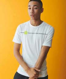 ライン ロゴ クルーネック 機能 Tシャツ
