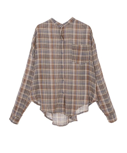fifth(フィフス)の「ノーカラーチェックシャツ(シャツ/ブラウス・レディース・ブラウン・MEDIUM)」の9枚目の写真