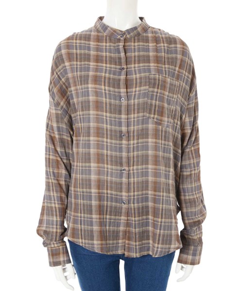 fifth(フィフス)の「ノーカラーチェックシャツ(シャツ/ブラウス・レディース・ブラウン・MEDIUM)」の8枚目の写真