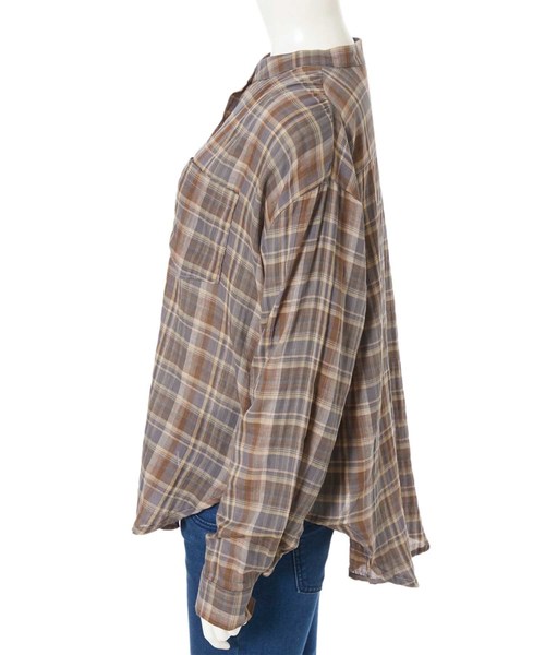 fifth(フィフス)の「ノーカラーチェックシャツ(シャツ/ブラウス・レディース・ブラウン・MEDIUM)」の11枚目の写真