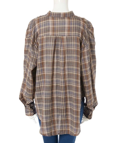 fifth(フィフス)の「ノーカラーチェックシャツ(シャツ/ブラウス・レディース・ブラウン・MEDIUM)」の10枚目の写真