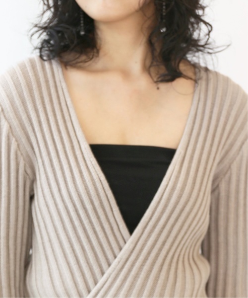 R JUBILEE(アールジュビリー)の「【R JUBILEE for CITYSHOP】Rib cross ニット(ニット/セーター・レディース・ベージュ・SMALL)」の10枚目の写真