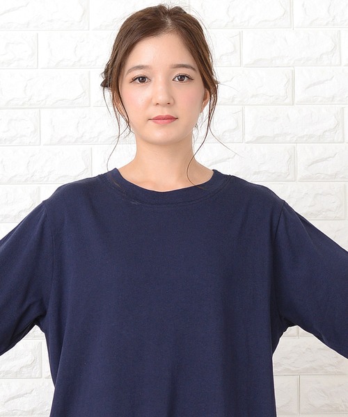 Lace Ladies（レースレディース）の「シンプル無地半袖ロングTシャツワンピース（ワンピース・レディース・ブラック/ネイビー/グレー/グリーン/ブルーグレー/ベージュ・FREE）」の9枚目の写真