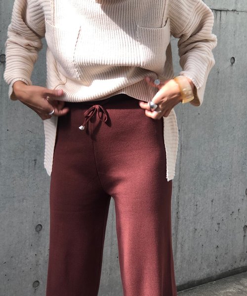 PARKS TOKYO SELECT（パークストウキョウセレクト）の「ﾆｯﾄﾘﾗｯｸｽﾊﾟﾝﾂ（その他パンツ・レディース・ブラック/ベージュ/ブラウン・FREE）」の3枚目の写真