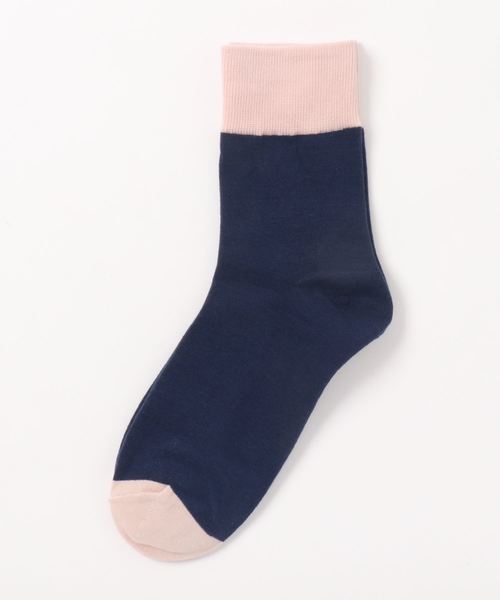 Fun & Daily（ファンアンドデイリー）の「F&D : 2 Tone Color Sox（ソックス/靴下・レディース・ブルー系その他/レッド/チャコールグレー/ブラウン/グリーン/ブルー/ネイビー/イエロー/ピンク/ワインレッド・FREE）」の2枚目の写真
