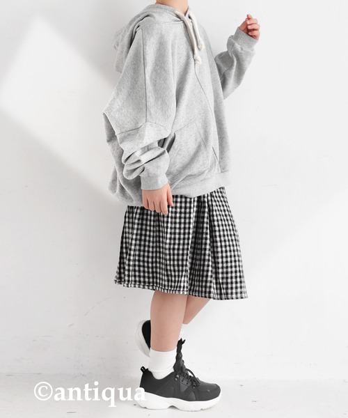 antiqua(アンティカ)の「チェックスカート(スカート・キッズ・ブラック/グレー・4/3/5)」の12枚目の写真