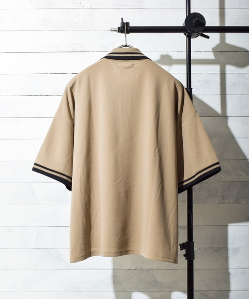 B.I.D.（ビーアイディー）の「梨地BIGポロシャツ（シャツ/ブラウス・レディース・ブラウン/チャコールグレー/ブラック/グレイッシュベージュ・FREE）」の7枚目の写真