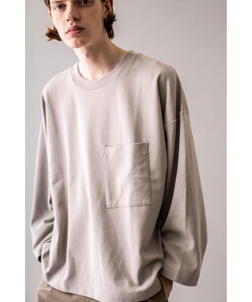 MONKEY TIME(モンキータイム)の「<monkey time> MILANO RIB WIDE SLEEVE CN/ニット(Tシャツ/カットソー・メンズ・ベージュ/ブラック・L/XL/S/M)」の2枚目の写真