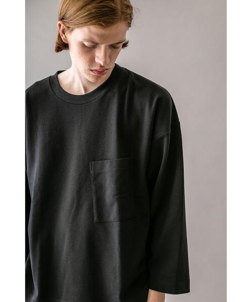 MONKEY TIME(モンキータイム)の「<monkey time> MILANO RIB WIDE SLEEVE CN/ニット(Tシャツ/カットソー・メンズ・ベージュ/ブラック・L/XL/S/M)」の1枚目の写真