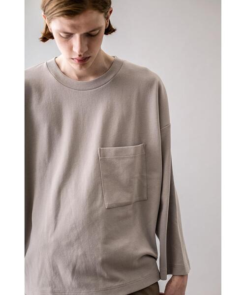 MONKEY TIME(モンキータイム)の「<monkey time> MILANO RIB WIDE SLEEVE CN/ニット(Tシャツ/カットソー・メンズ・ベージュ/ブラック・L/XL/S/M)」の5枚目の写真