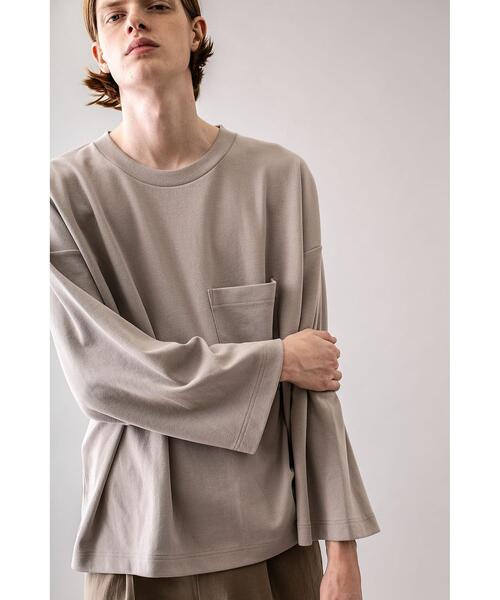 MONKEY TIME(モンキータイム)の「<monkey time> MILANO RIB WIDE SLEEVE CN/ニット(Tシャツ/カットソー・メンズ・ベージュ/ブラック・L/XL/S/M)」の4枚目の写真