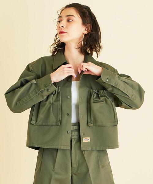 PHEENY（フィーニー）の「【別注】＜PHEENY×Dickies×BY＞∴ドローコードポケットワークシャツо（シャツ/ブラウス・レディース・オリーブ/ライトグレー/ベージュ・FREE）」の7枚目の写真