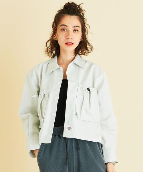 PHEENY（フィーニー）の「【別注】＜PHEENY×Dickies×BY＞∴ドローコードポケットワークシャツо（シャツ/ブラウス・レディース・オリーブ/ライトグレー/ベージュ・FREE）」の9枚目の写真