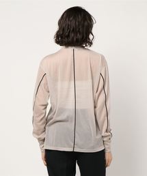 CLANE - CLANE/クラネ  SHEER LONG SLEEVE TOPS クラネ CLANE SHEER MESH CURVE SLEEVE TOPS （BLACK