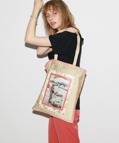 Casselini(キャセリーニ)の「【直営店限定】Casselini(キャセリーニ)ロックトートバッグⅢ(トートバッグ・レディース・ホワイト/ベージュ/グレー/レッド/オレンジ・FREE)」の4枚目の写真