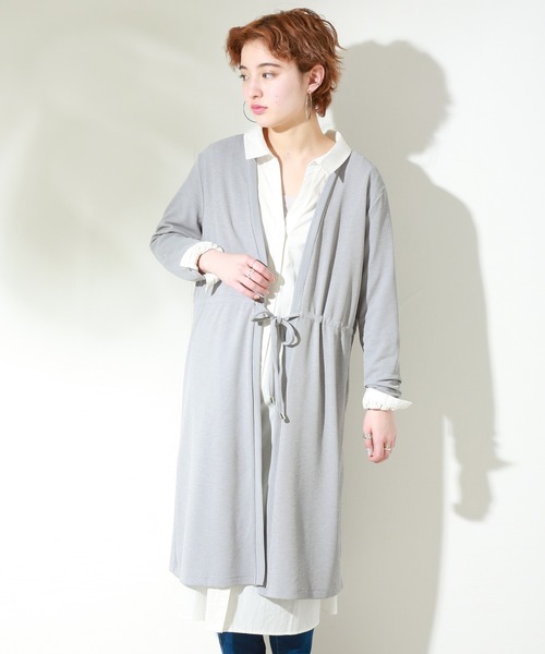 MARLENE JOBERT(マルレーヌ ジョベル)の「リブウエストドロストトッパー(カーディガン/ボレロ・レディース・ベージュ/オフホワイト/ネイビー/ライトカーキ/杢グレー・M/L)」の11枚目の写真