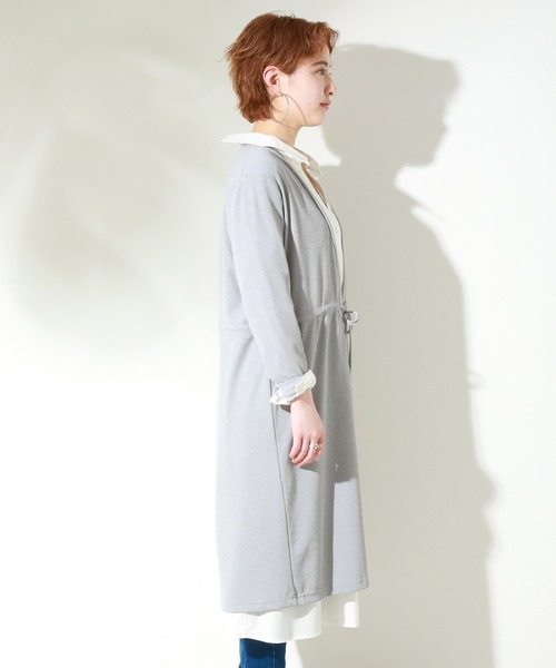 MARLENE JOBERT(マルレーヌ ジョベル)の「リブウエストドロストトッパー(カーディガン/ボレロ・レディース・ベージュ/オフホワイト/ネイビー/ライトカーキ/杢グレー・M/L)」の19枚目の写真