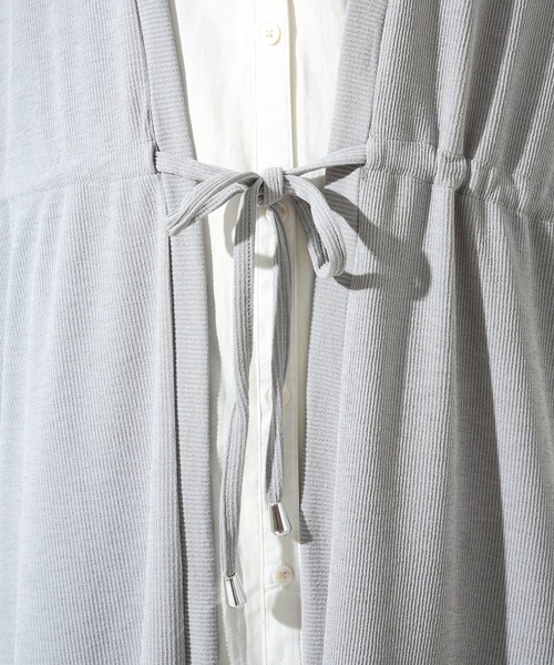 MARLENE JOBERT(マルレーヌ ジョベル)の「リブウエストドロストトッパー(カーディガン/ボレロ・レディース・ベージュ/オフホワイト/ネイビー/ライトカーキ/杢グレー・M/L)」の14枚目の写真