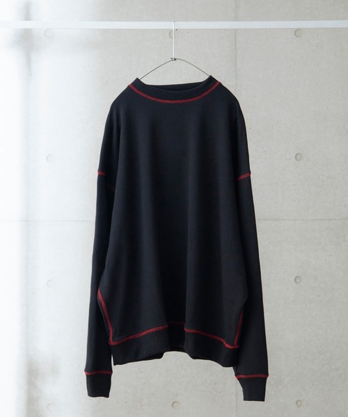 anown（アノン）の「ドルマンスリーブステッチ配色ビッグスウェット【ファッションインフルエンサー tai×anown 限定コラボ】（スウェット・メンズ・ホワイト/ブラック/モカ・M/L）」の2枚目の写真