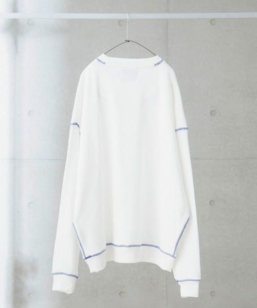 anown（アノン）の「ドルマンスリーブステッチ配色ビッグスウェット【ファッションインフルエンサー tai×anown 限定コラボ】（スウェット・メンズ・ホワイト/ブラック/モカ・M/L）」の5枚目の写真