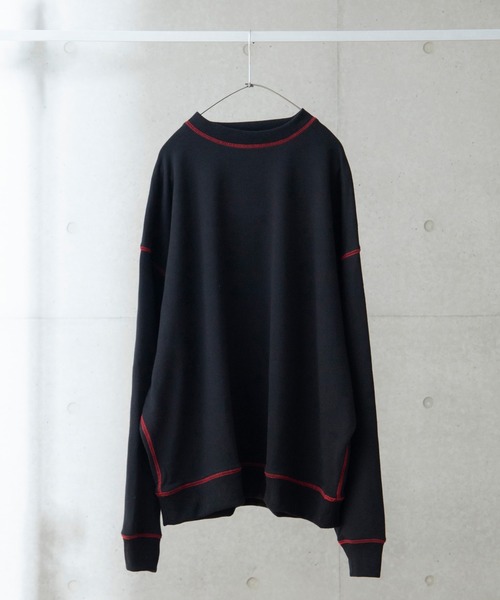 anown（アノン）の「ドルマンスリーブステッチ配色ビッグスウェット【ファッションインフルエンサー tai×anown 限定コラボ】（スウェット・メンズ・ホワイト/ブラック/モカ・M/L）」の6枚目の写真