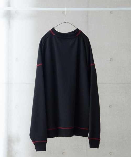 anown（アノン）の「ドルマンスリーブステッチ配色ビッグスウェット【ファッションインフルエンサー tai×anown 限定コラボ】（スウェット・メンズ・ホワイト/ブラック/モカ・M/L）」の7枚目の写真