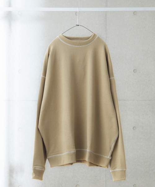 anown（アノン）の「ドルマンスリーブステッチ配色ビッグスウェット【ファッションインフルエンサー tai×anown 限定コラボ】（スウェット・メンズ・ホワイト/ブラック/モカ・M/L）」の8枚目の写真