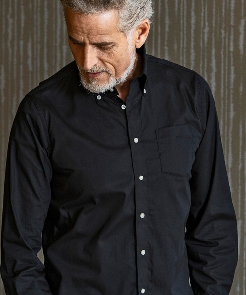 AKM Contemporary（エイケイエムコンテンポラリー）の「【WEB・直営店限定】AKM Contemporary(エイケイエムコンテンポラリー)ブランドロゴ サイドプリーツ ボタンダウンシャツ（シャツ/ブラウス・メンズ・ホワイト/ネイビー/ブラック・S/M/L/XL）」の15枚目の写真