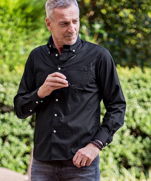 AKM Contemporary（エイケイエムコンテンポラリー）の「【WEB・直営店限定】AKM Contemporary(エイケイエムコンテンポラリー)ブランドロゴ サイドプリーツ ボタンダウンシャツ（シャツ/ブラウス・メンズ・ホワイト/ネイビー/ブラック・S/M/L/XL）」の17枚目の写真