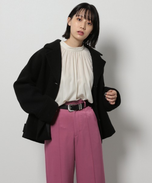 PAGEBOY(ページボーイ)の「ウールショートジャケットコート(ダウンジャケット/コート・レディース・ブラック/ダークブラウン/アクア・FREE)」の15枚目の写真