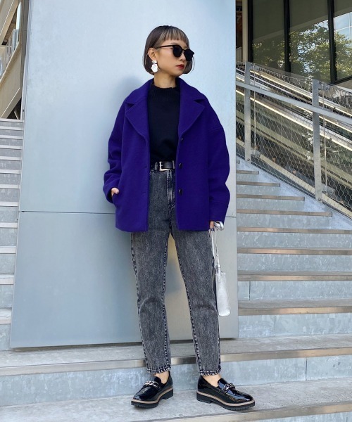 PAGEBOY(ページボーイ)の「ウールショートジャケットコート(ダウンジャケット/コート・レディース・ブラック/ダークブラウン/アクア・FREE)」の7枚目の写真