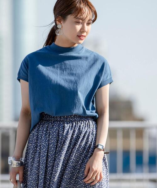 coen（コーエン）の「【WEB限定復刻】リピT・USAコットンハイネックTシャツ#（Tシャツ/カットソー・レディース・ダークブラウン/ケリー/ブラック/ライラック/ライトブルー/ブラウン系その他/ホワイト/マスタード/ダークグレー/ベージュ/コバルトブルー/オリーブ/パープル・FREE）」の10枚目の写真