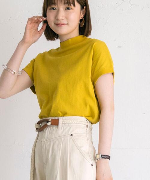 coen（コーエン）の「【WEB限定復刻】リピT・USAコットンハイネックTシャツ#（Tシャツ/カットソー・レディース・ダークブラウン/ケリー/ブラック/ライラック/ライトブルー/ブラウン系その他/ホワイト/マスタード/ダークグレー/ベージュ/コバルトブルー/オリーブ/パープル・FREE）」の13枚目の写真