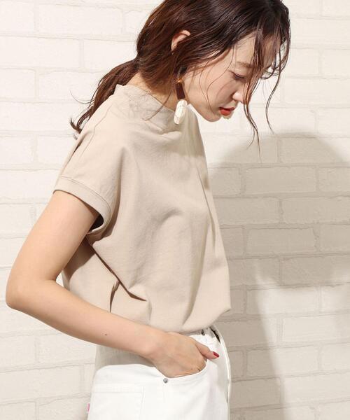 coen（コーエン）の「【WEB限定復刻】リピT・USAコットンハイネックTシャツ#（Tシャツ/カットソー・レディース・ダークブラウン/オリーブ/ブラウン系その他/ケリー/コバルトブルー/パープル/ホワイト/ダークグレー/ベージュ/マスタード/ライトブルー/ライラック/ブラック・FREE）」の14枚目の写真