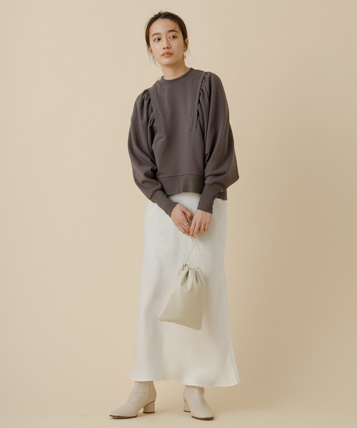 ADAM ET ROPE'（アダムエロペ）の「＜追加＞【WEB限定】ギャザースリーブスウェット（スウェット・レディース・チャコールグレー/ライトグレー/ブルー・FREE）」の15枚目の写真