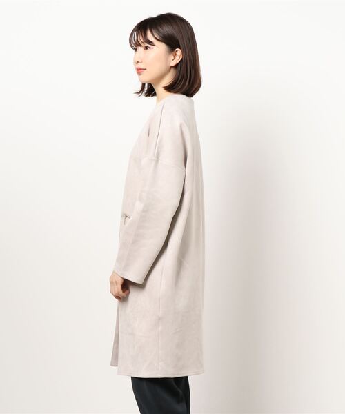 INTERPLANET（インタープラネット）の「【ＷＥＢ限定】スエードポンチコート（ノーカラーコート・レディース・ライトグレー/ブルー/ピンク・FREE）」の4枚目の写真